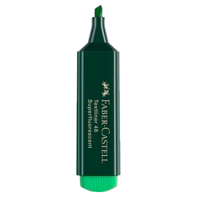 Subrayador Fluor Faber-Castell Textliner 48 Verde && MATERIAL DE OFICINA -  PAPELERÍA